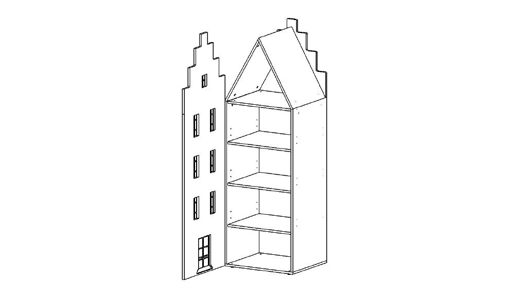 Шкаф-домик детский левый "Амстердам-1" МАНДАРИН АМСТЕРДАМ 178614 Зеленый Santreyd  - Вид №5