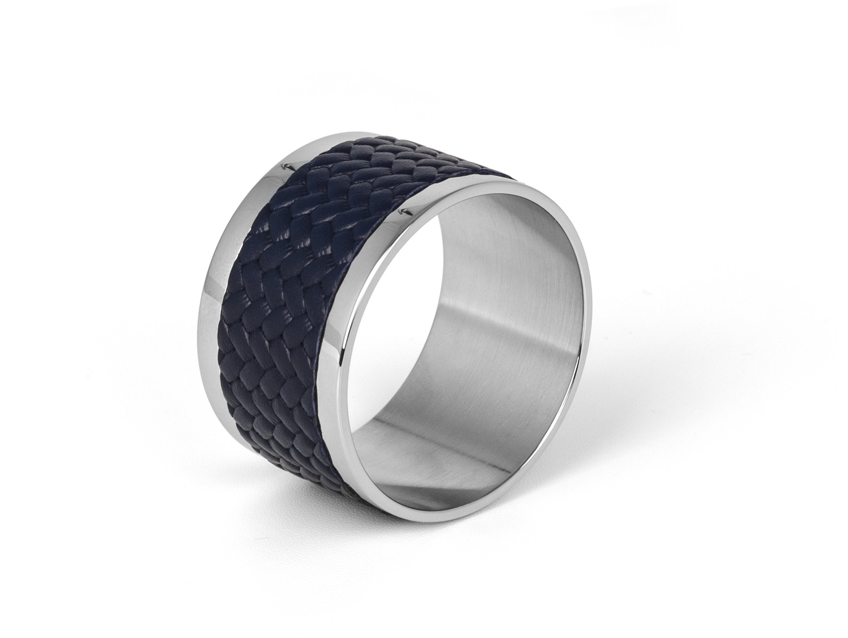 Кольцо для салфеток Saturno - 5XH3 см/металл-хром/зернистая кожа_кофе