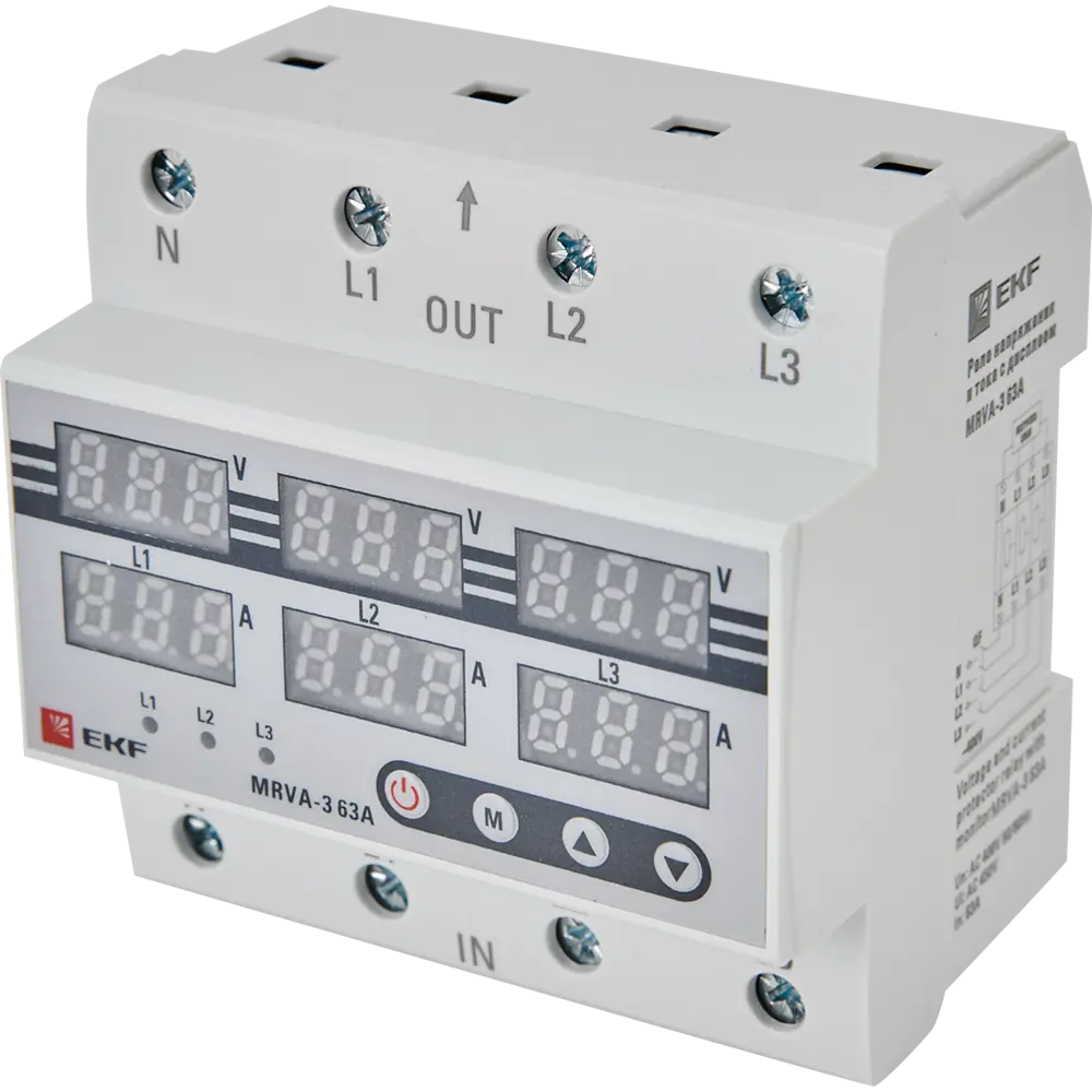 Реле напряжения и тока с дисплеем трехфазное EKF STLM-2081682