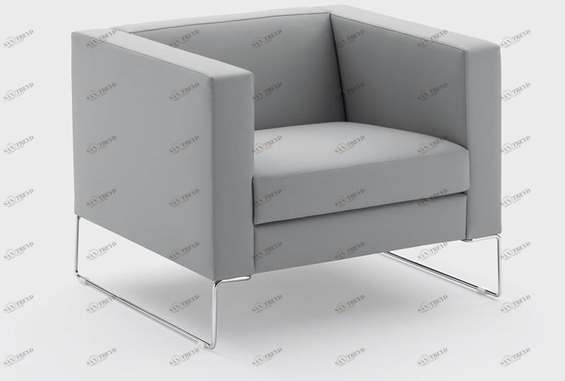 Viganò Кожаное кресло с салазками и подлокотниками Cubiko sun-id-1347407