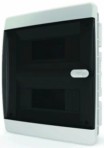 Бокс внутренний на 18 модулей Tekfor (черная прозрачная дверь)