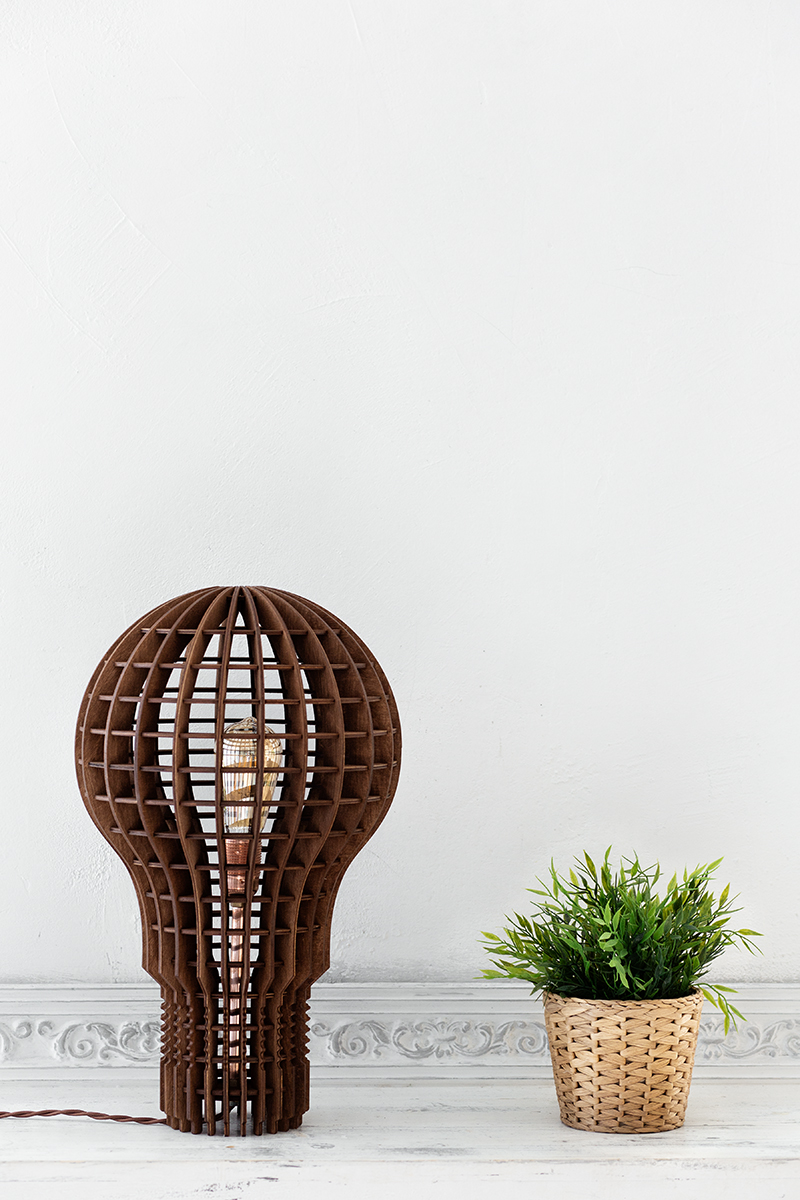 Напольная лампа Лампочка Ильича Тёмное дерево S0011 ALBERO НЕОБЫЧНЫЕ 015991 Бежевый  - Вид №7