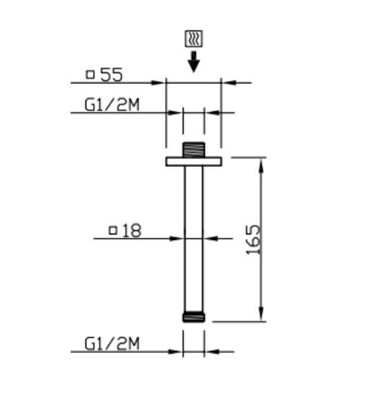 Душевая рука CARIMALI BRACCIO DOCCIA QUADRO ARCH-00039371 - Вид №2