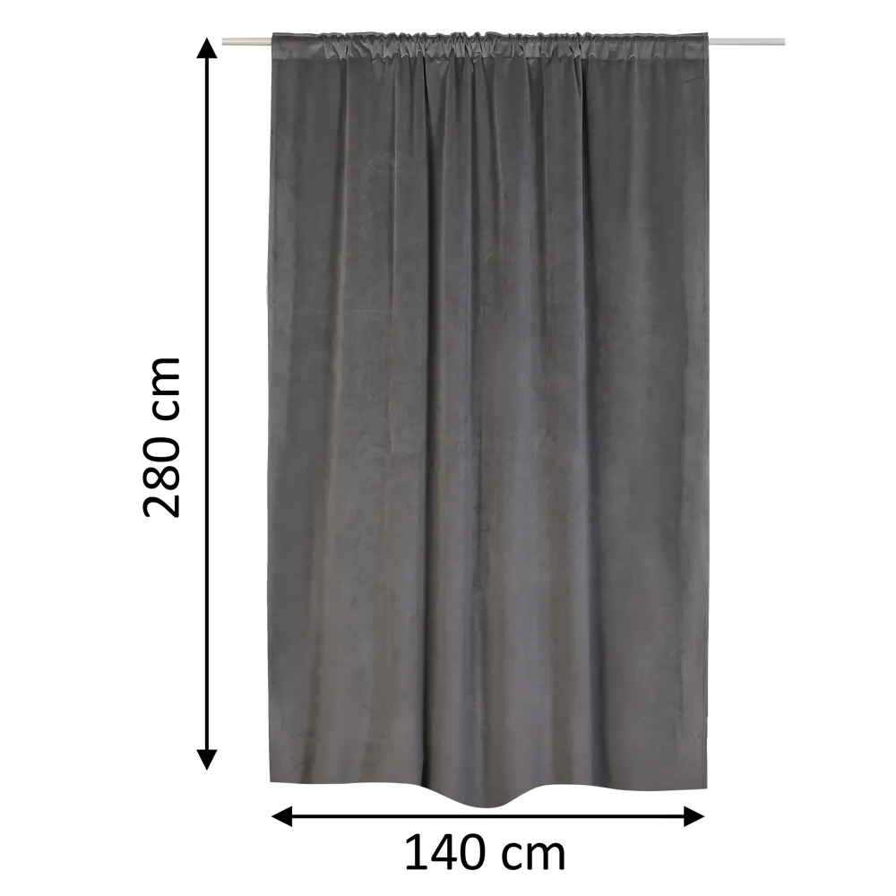 Штора на ленте Inspire Lirio 140x280 см цвет серый STLM-2038458 - Вид №1