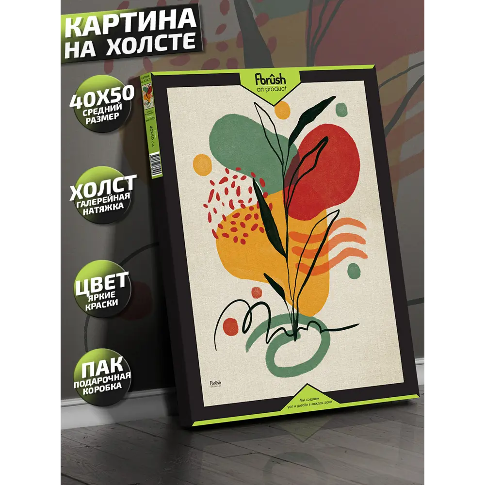 Картина на холсте Ботаника мин 3 40x50 см FBRUSH STLM-2095571 - Вид №3