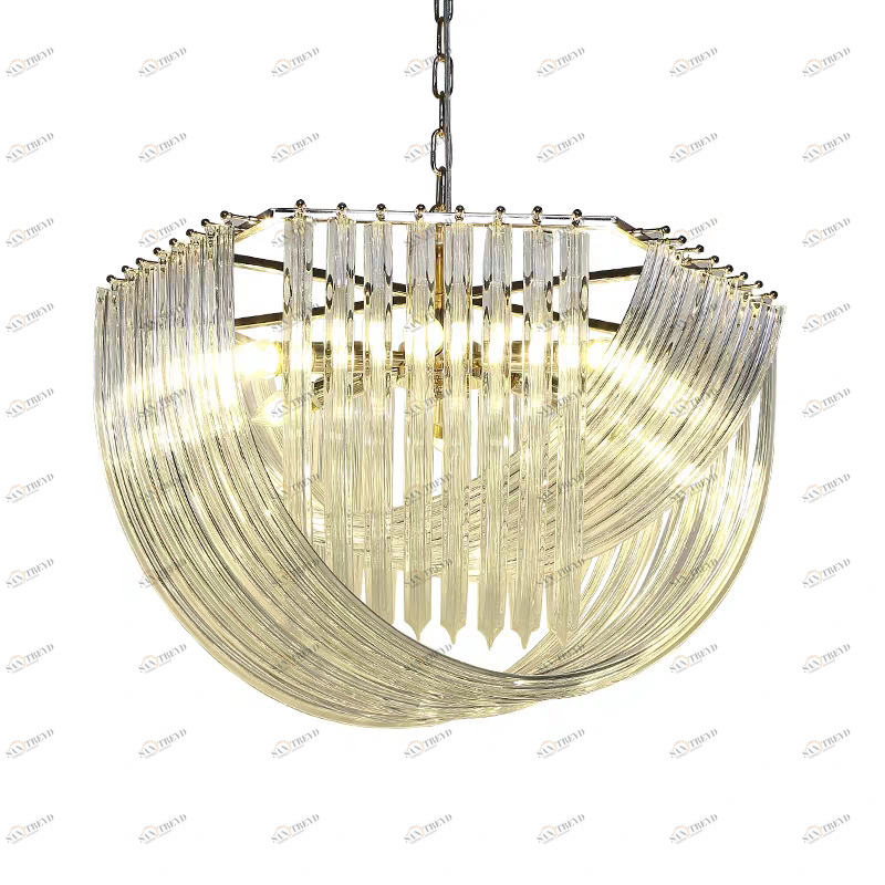 Люстра стеклянная 85х85 см золотая Murano Glass BR333 DELIGHT COLLECTION ДИЗАЙНЕРСКИЕ 00-3883127 Золото;прозрачный 