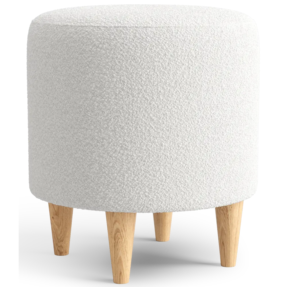 Пуф на ножках полиэстер Salotti Нико Bravo Snow белый 36.5x40 см STLM-2181752