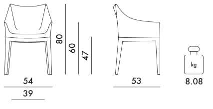 Тканевый стул с подлокотниками Kartell MADAME RUBELLI ARCH-00034359 - Вид №8