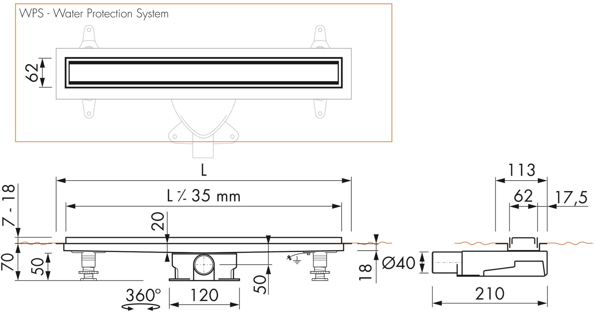 ESS Easy Drain Слив для душа Modulo taf sun-id-1405797 - Вид №4