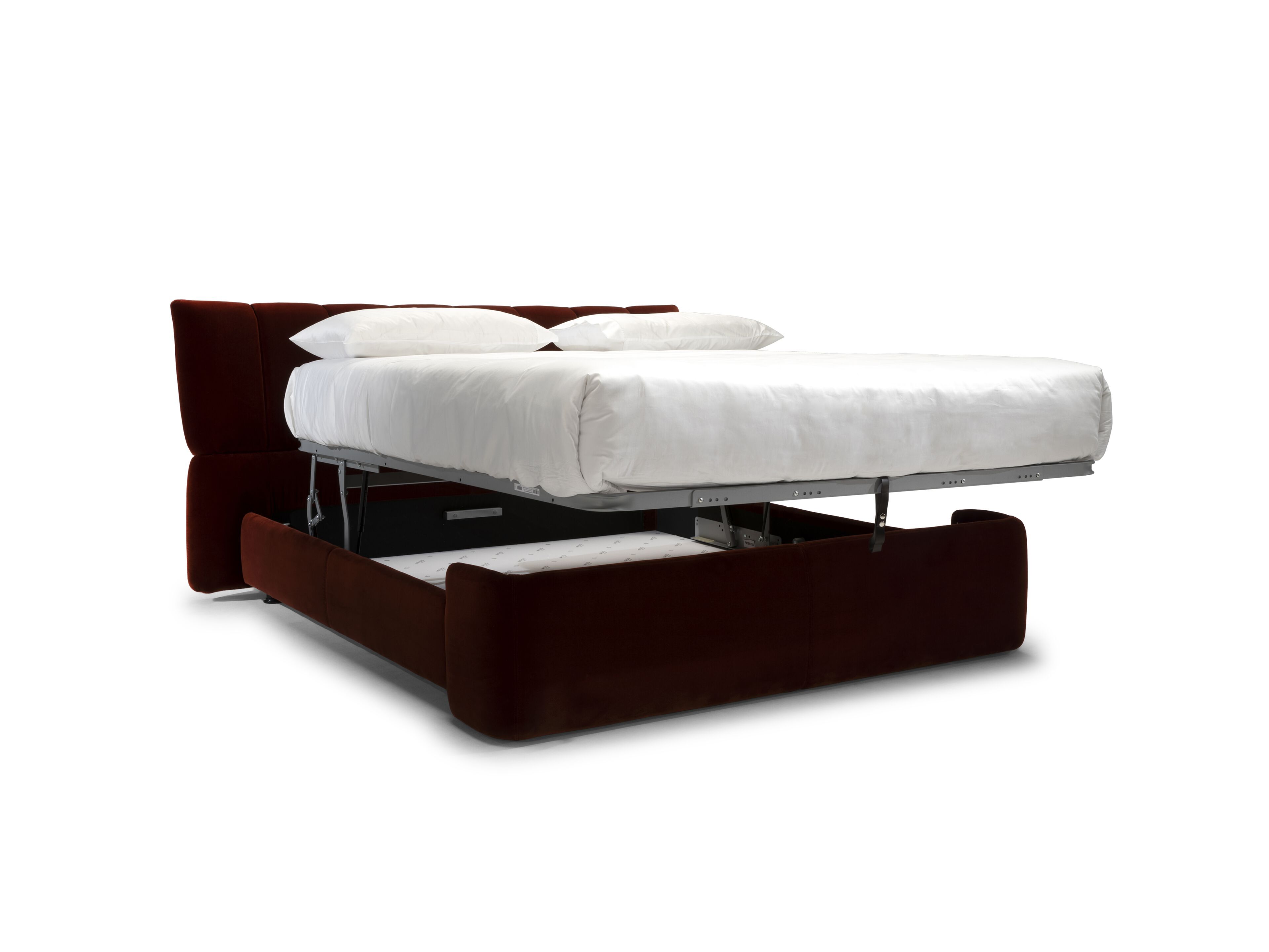 Бархатная кровать для хранения с мягким изголовьем Natuzzi Italia Solar ARCH-00017301 - Вид №3