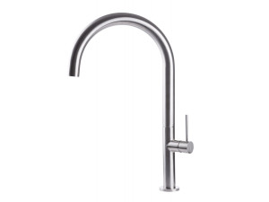 Смеситель для кухни из нержавеющей стали с поворотным изливом