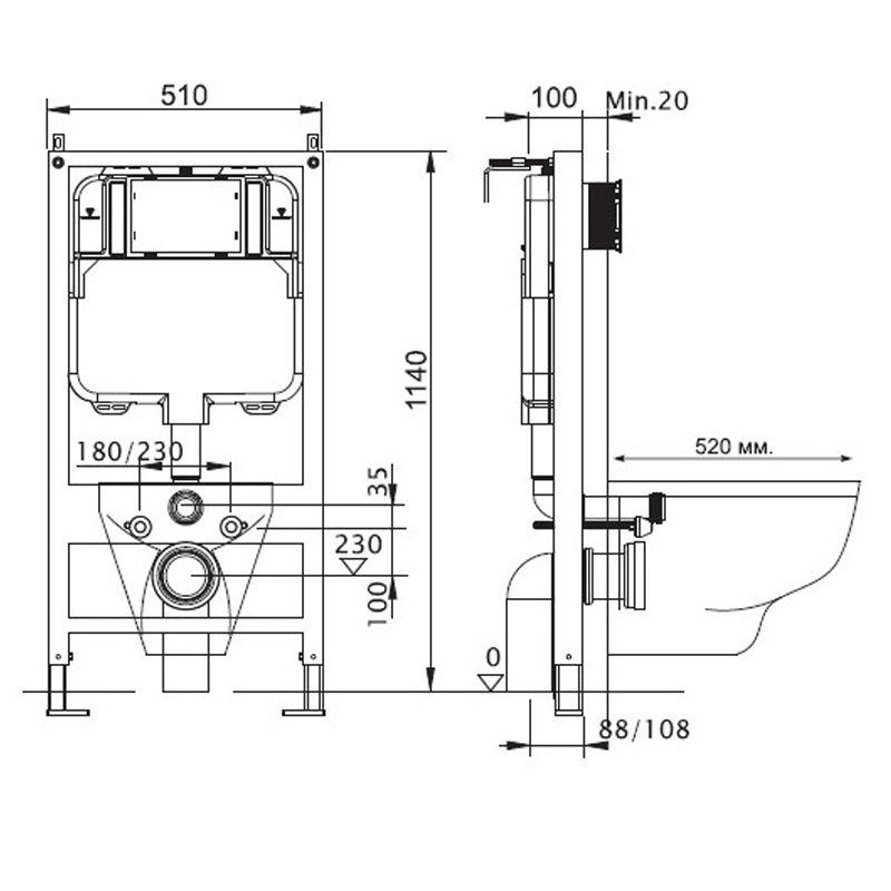 INS-0000006 Монтажная рама Акватек Slim Santreyd - Вид №1