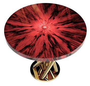 Malabar Круглый журнальный столик из фанерованной древесины для гостиной Nebula sun-id-1385299 - Вид №2