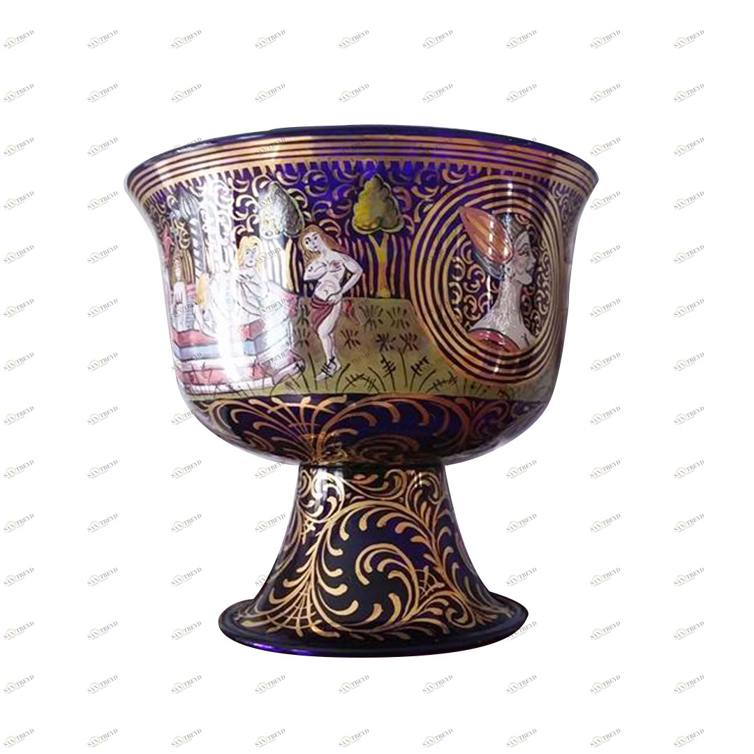 1220 ORIGINALMURANOGLASS Венецианский Кубок Баровьер - Coppa Barovier 35 см 
