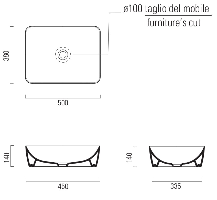 Керамическая прямоугольная столешница GSI ceramica Color Elements ARCH-00002212 - Вид №5