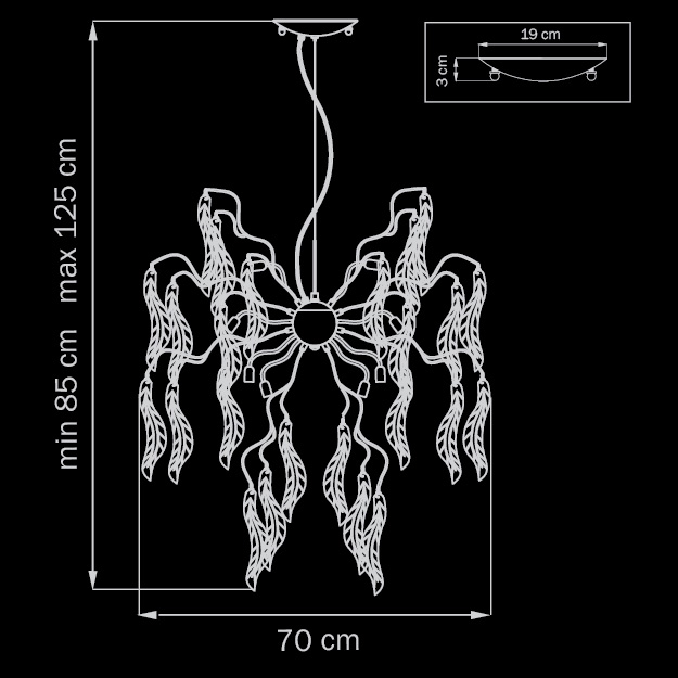 Люстра дизайнерская May хром прозрачная 793155 LIGHTSTAR ДИЗАЙНЕРСКИЕ, FANTASY 056293 Хром  - Вид №1