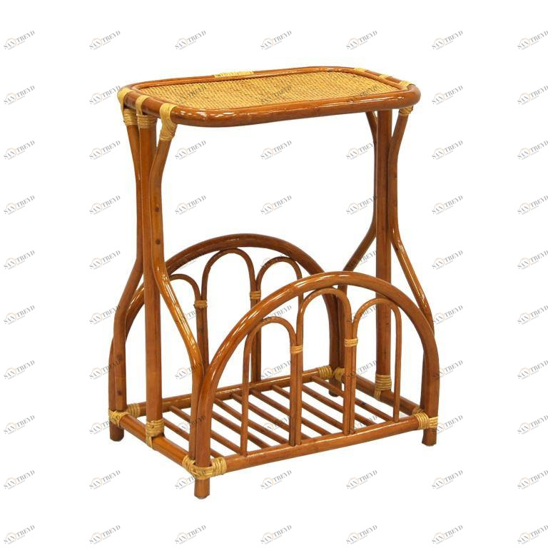 Столик приставной с газетницей "Минор" ЭКО ДИЗАЙН CLASSIC RATTAN 129566 Бежевый 