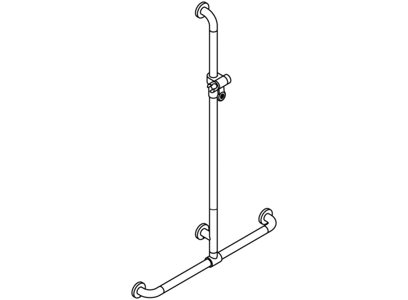 801.35B450 Поручень для душа с выдвижным держателем для душа HEWI Edition matt | Polyamid  - Вид №7