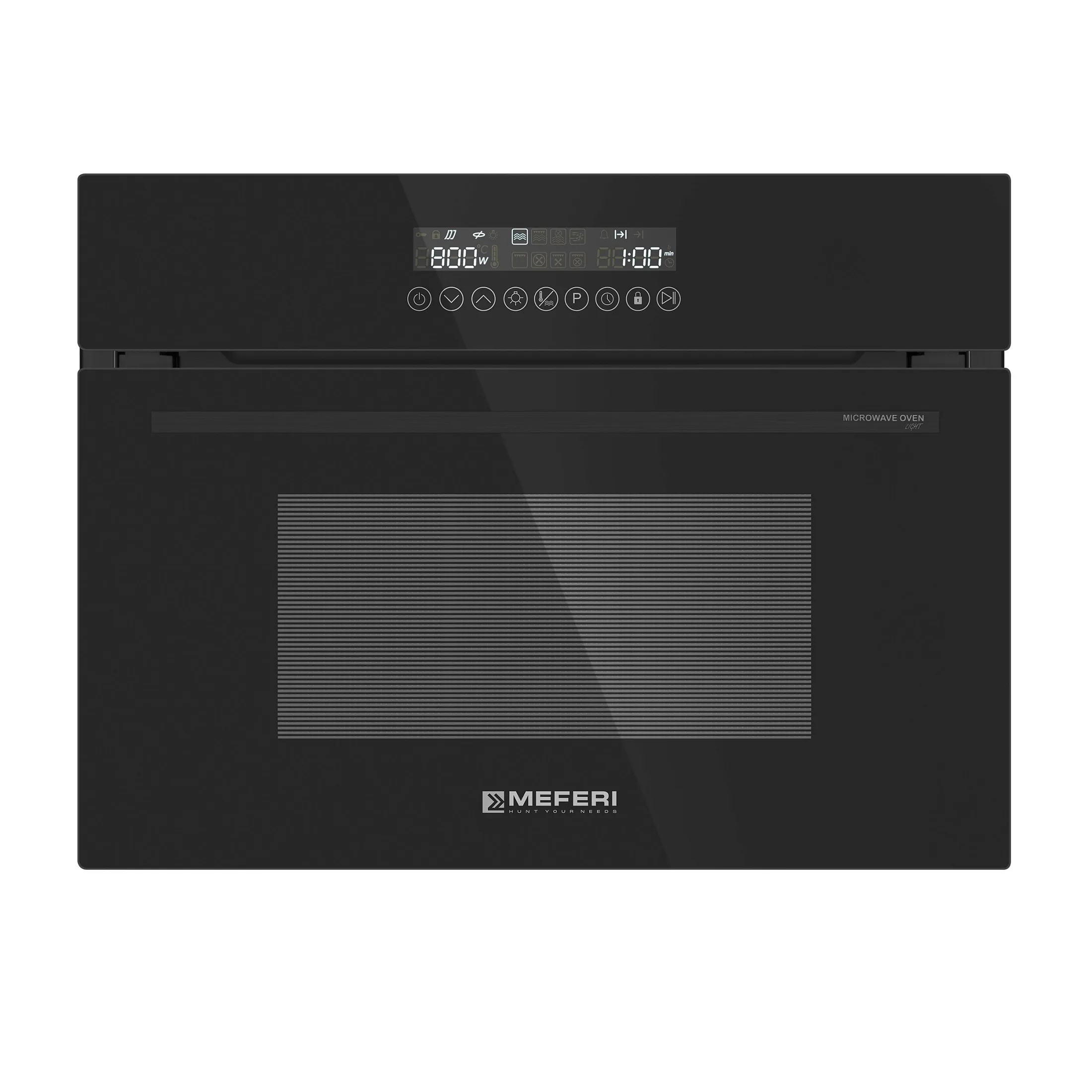 9168821 Электрический духовой шкаф Meferi MEO608BK MICROWAVE черный STDN-0152073 - Вид №1