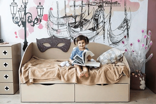 Подростковый диван-кровать с 2 ящиками "Венеция" МАНДАРИН ВЕНЕЦИЯ 178665 Желтый Santreyd - Вид №6