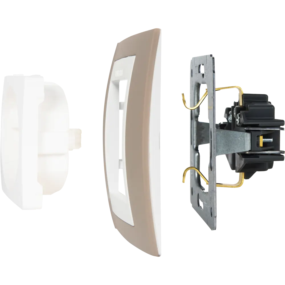 Рамка для розеток и выключателей Systeme Electric Unica 3 поста, цвет коричневый/белый STLM-2209410 - Вид №3
