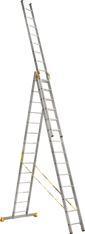 Алюминиевая трехсекционная профессиональная лестница 3*14 ALUMET 9314