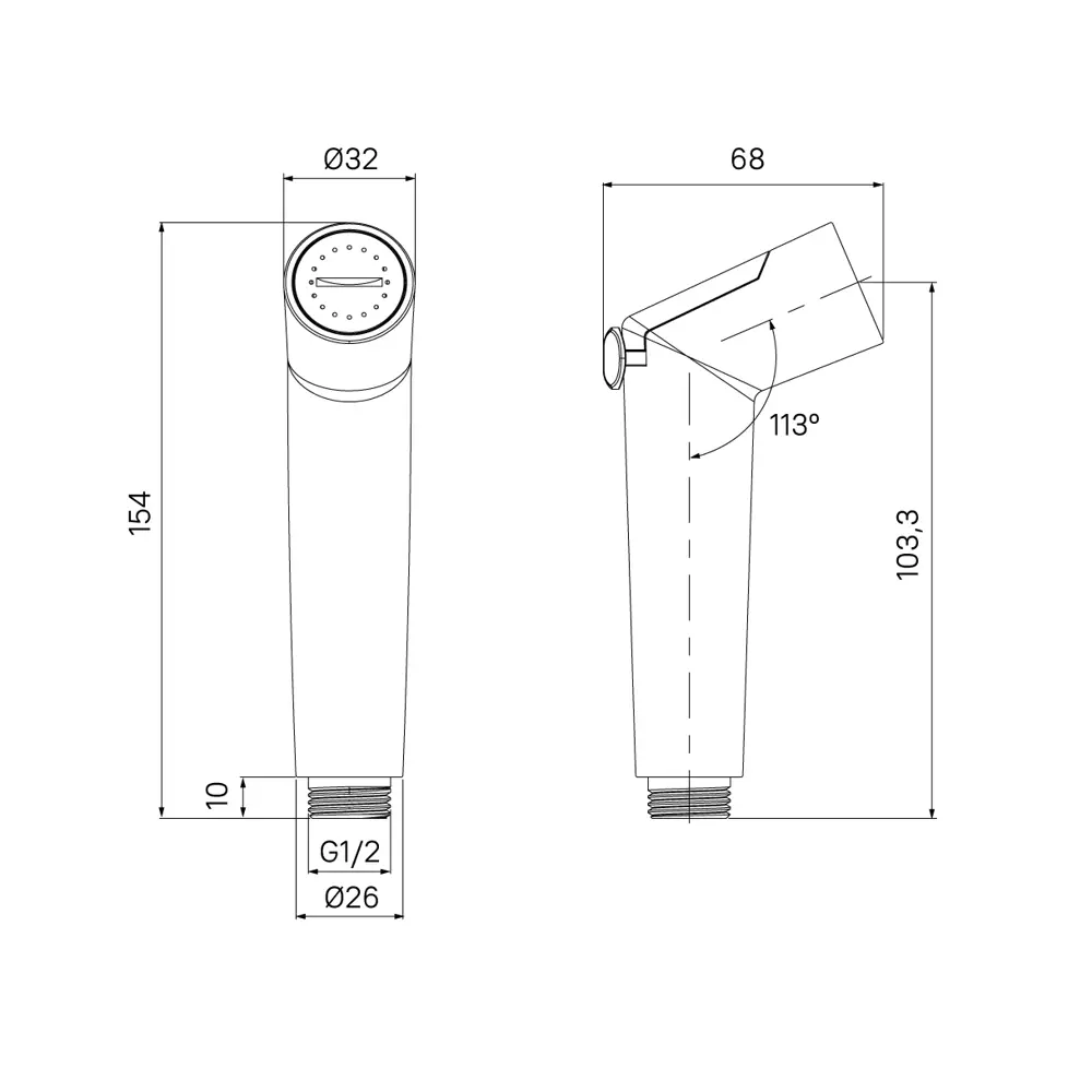 89349124 Лейка для гигиенического душа Iddis Agua SLMBL0Gi20 цвет черный матовый STLM-0989416  - Вид №2