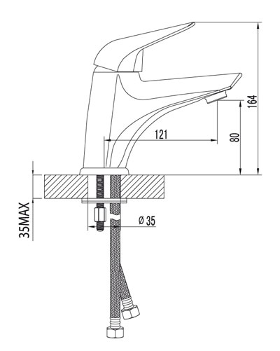 LM4206C Смеситель Poseidon для раковины LEMARK POSEIDON  - Вид №1