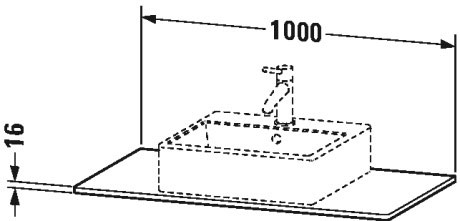 XS060E04747 XSquare Консоль Каменно-синий глянцевый лак Duravit - Вид №1