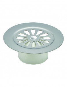 035100 000 01  Решетка для желоба с вертикальным сливом ромбовидной формы, Д. 85 мм, нержавеющая сталь Valentin Хром