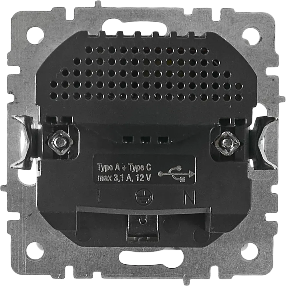Розетка IEK Brite с USB-портом для скрытого монтажа в стальном цвете 87761604 STLM-1101394 - Вид №2