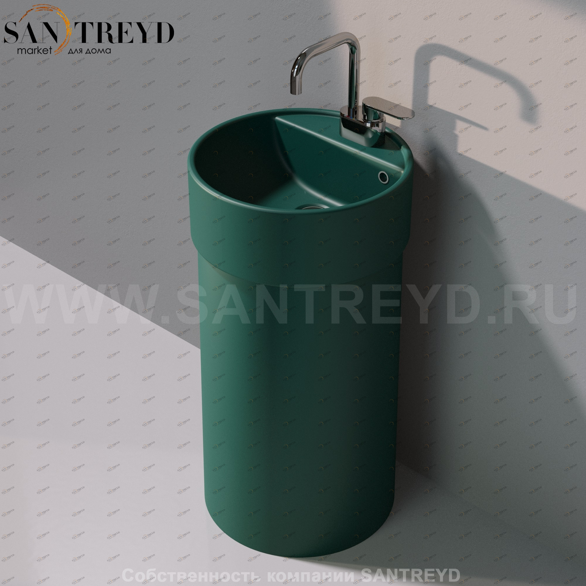 505042ACOLP5020 Напольная раковина стоящая круглая Ceramica Flaminia Twin