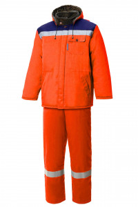 5035036 Костюм КОММУНАЛЬЩИК НЬЮ утепленный оранжевый темно-синий  Зимняя спецодежда  размер 56-58/182-188