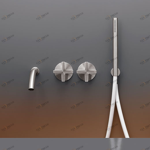 Настенный 2 прогрессивные смесители, установленные для ванной с носиком L. 170 мм и цилиндрический ручной душ диаметр 18 мм  CRX23 CEADESIGN 