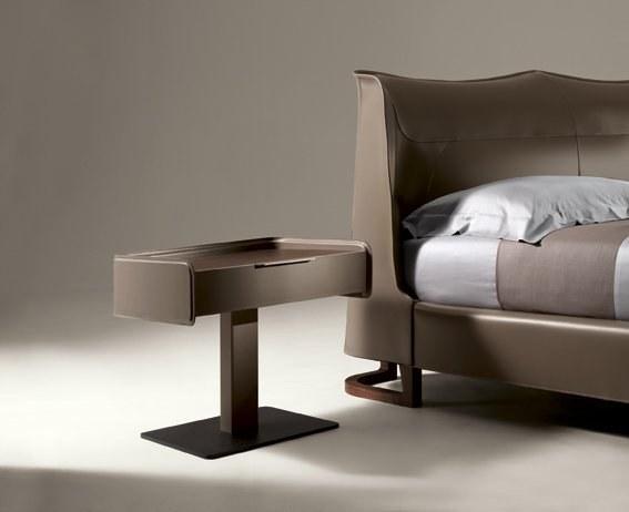 Giorgetti Прямоугольная прикроватная тумбочка из кожи с ящиками Corium sun-id-1437253 - Вид №1