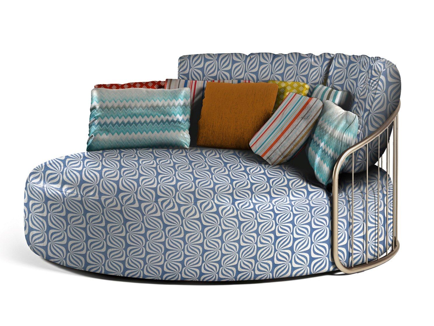 2-местный круглый тканевый садовый диван Formitalia Чарльстон ARCH-00051649