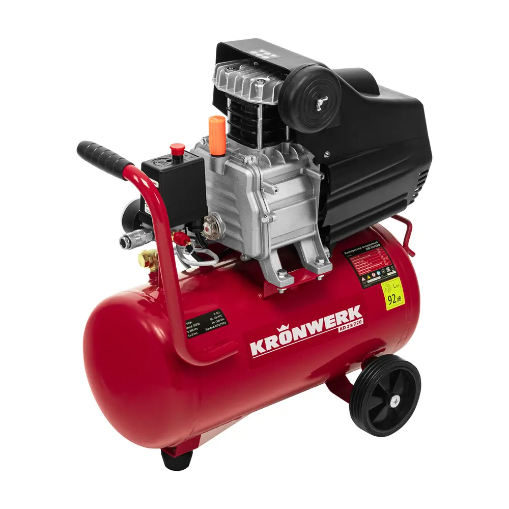 Компрессор сетевой поршневой масляный Kronwerk 58104, 24 л 220 л/мин STLM-2013757