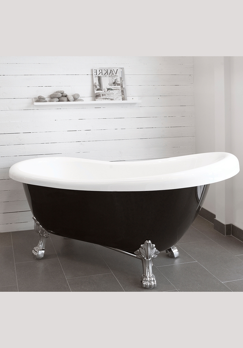 174 Ванная Старая Англия 156 Черный / Белый, Хром. Аренда  Noro  Белый 