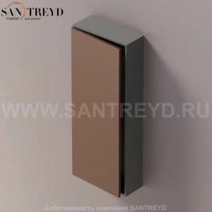 LIFT Модульный шкаф 100 см с левой дверью на доводчиках. Модули могут располагаться горизонтально и вертикально. Отделка: темно-серая краска и темная бронза. AMOB053BRLGSX