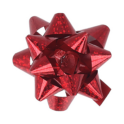 107 Бант-звезда 6 см голографический БЗ Grand Gift 