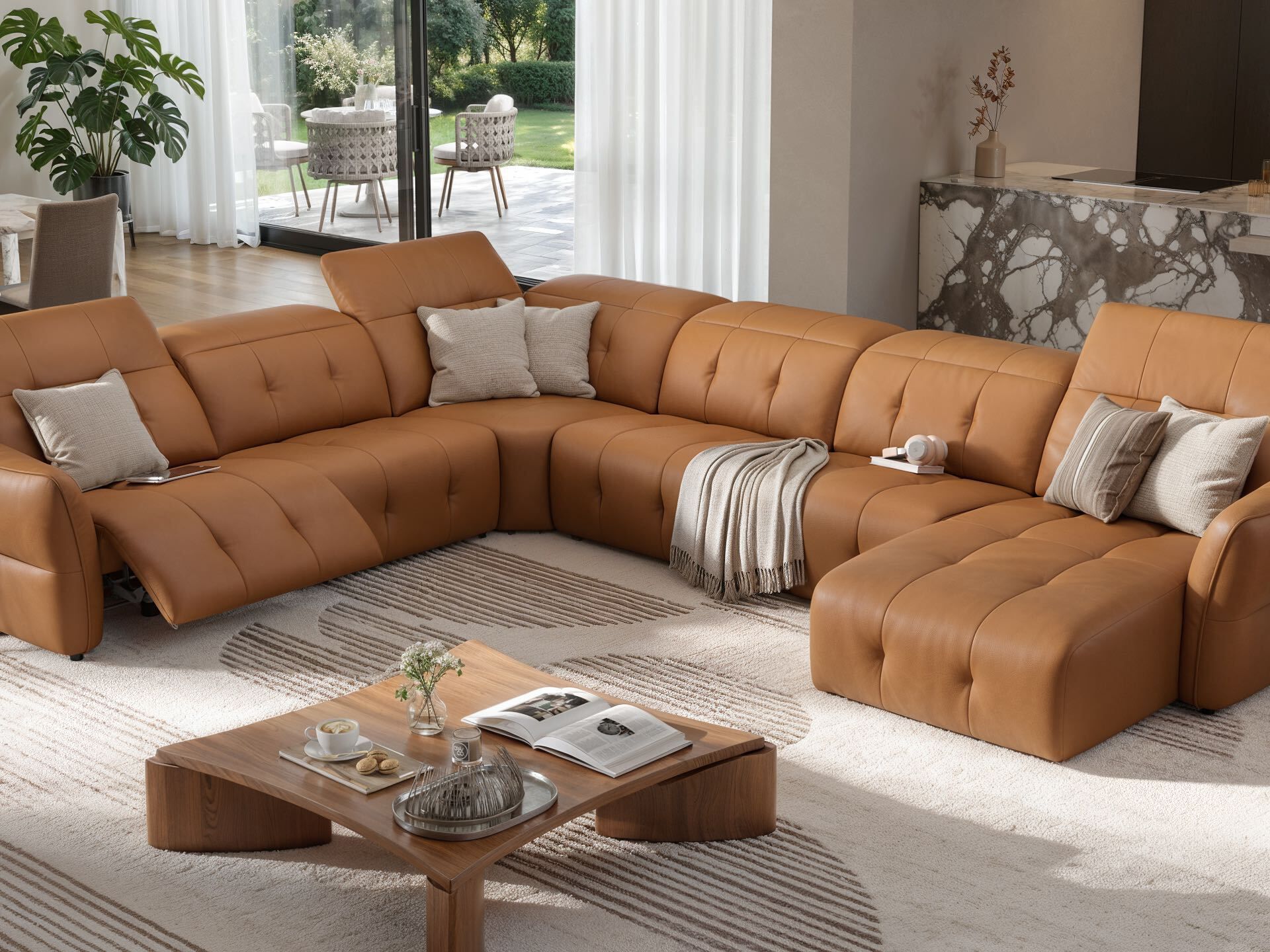 Кожаный угловой диван Sofanella Maranello ARCH-00128964 - Вид №1