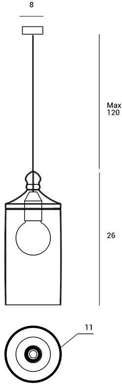 Miloox EBE Подвесной светильник с диффузором из прозрачного стекла 1744.12  - Вид №2