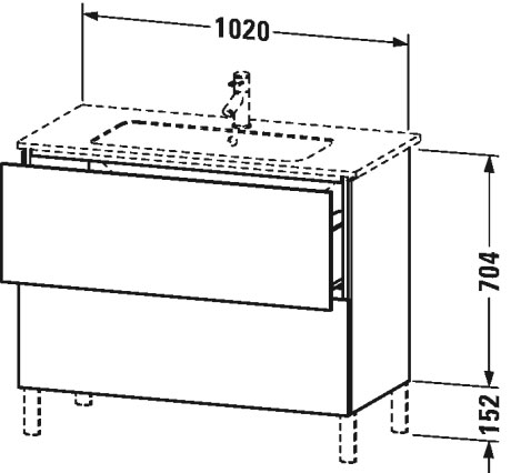 LC662709090 L-Cube Тумбочка напольная Фланелево-серый шелковисто-матовый лак Duravit - Вид №1