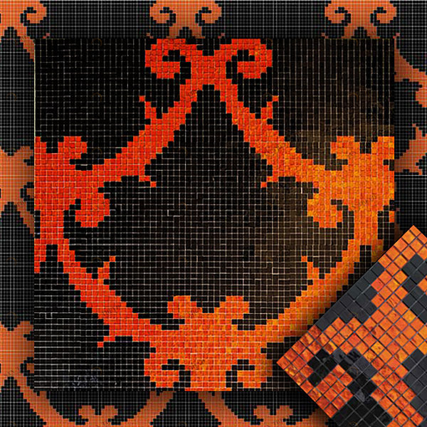 МОЗАИКА ИЗ СТЕКЛА MZ-08 BLACK&ORANGE ALMA ПАННО 15 MZ08BLACKORANGE
