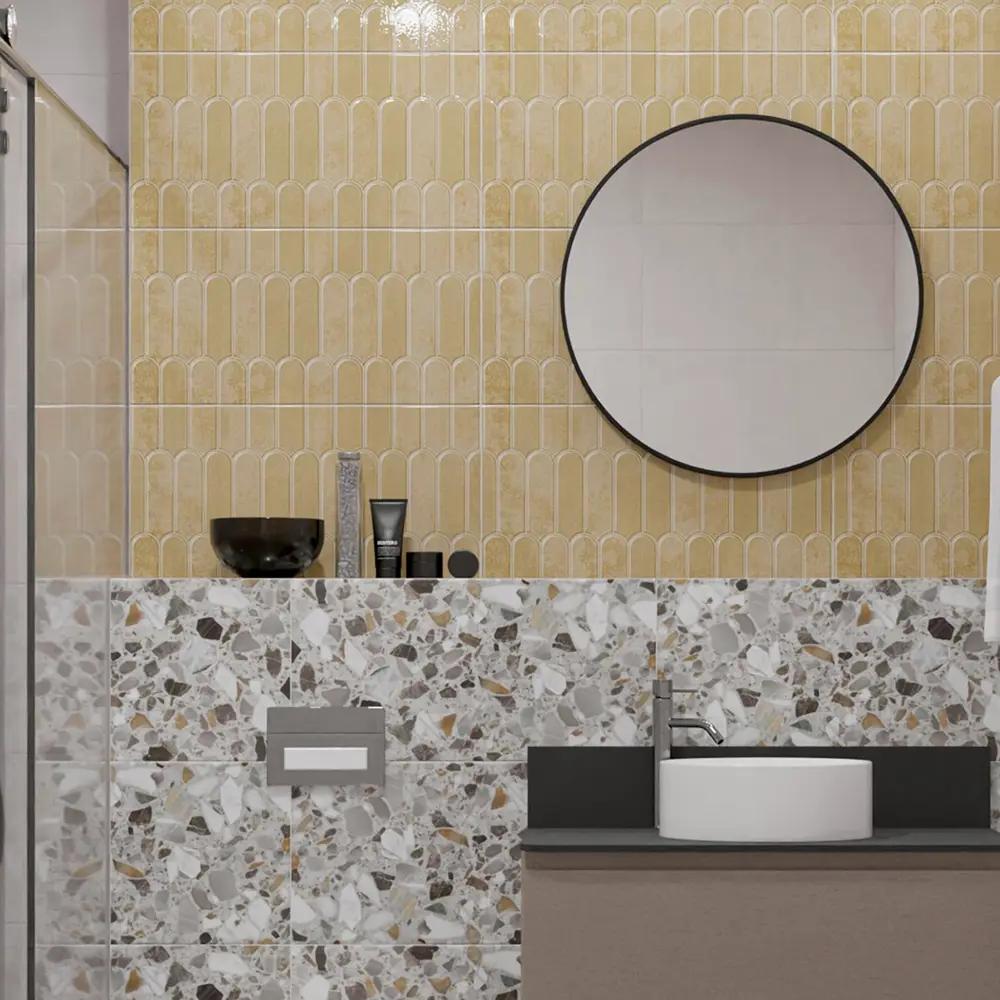 Настенная плитка Azori Salieri Caramel 31.5x63 см 1.79 м² глянцевая цвет бежевый 89453954 STLM-2057469