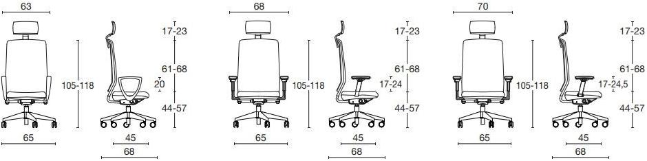 Diemme Офисный стул из 5-спицевой сетки с подголовником Goal sun-id-1390007 - Вид №6
