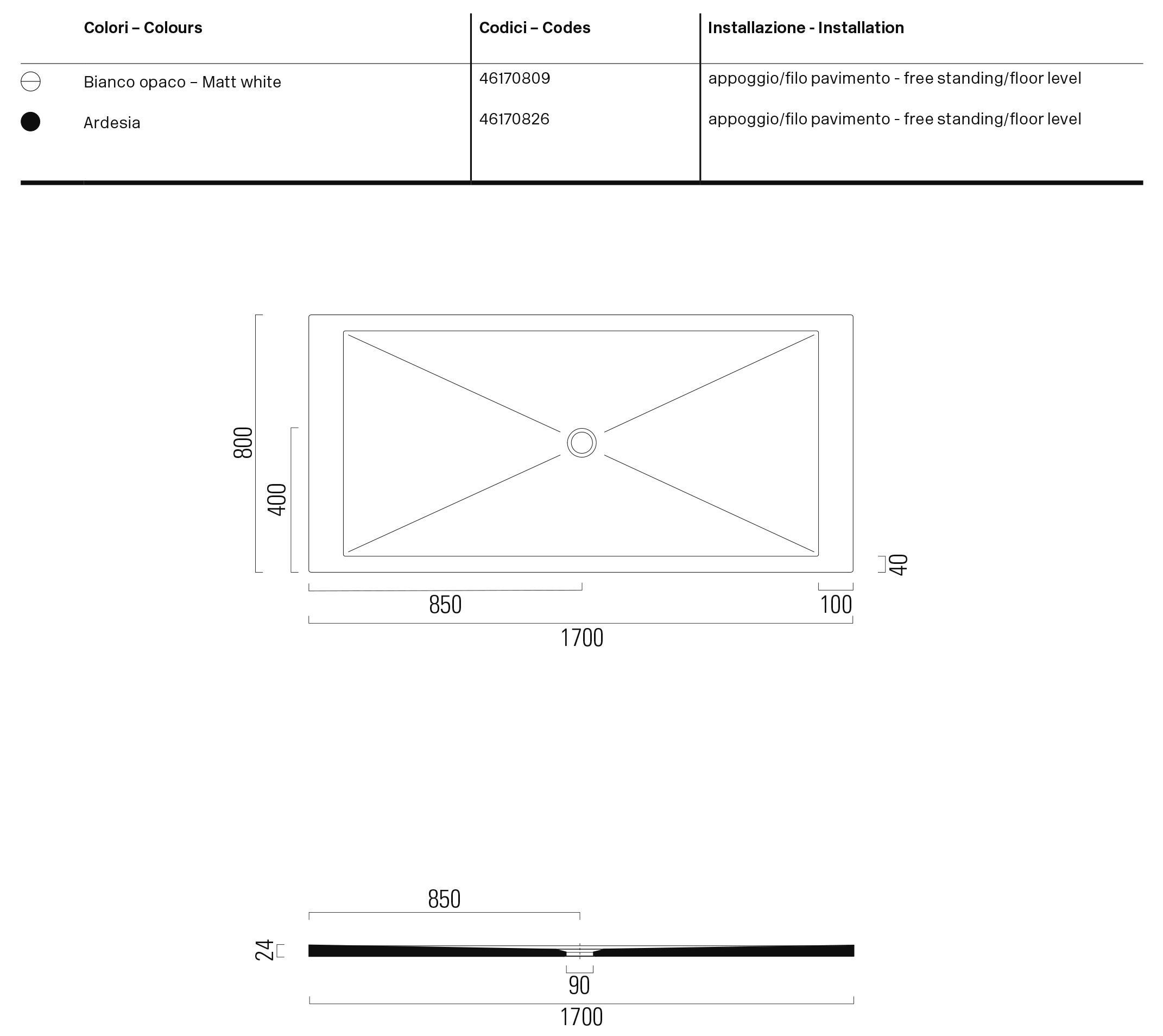 Керамический поддон для душа GSI ceramica H2 ARCH-00050041 - Вид №3