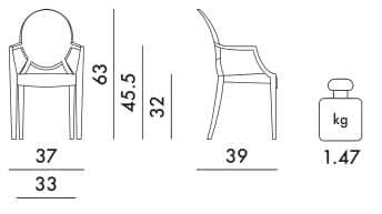 Детский стул из поликарбоната с подлокотниками Kartell Ghost ARCH-00122525 - Вид №16