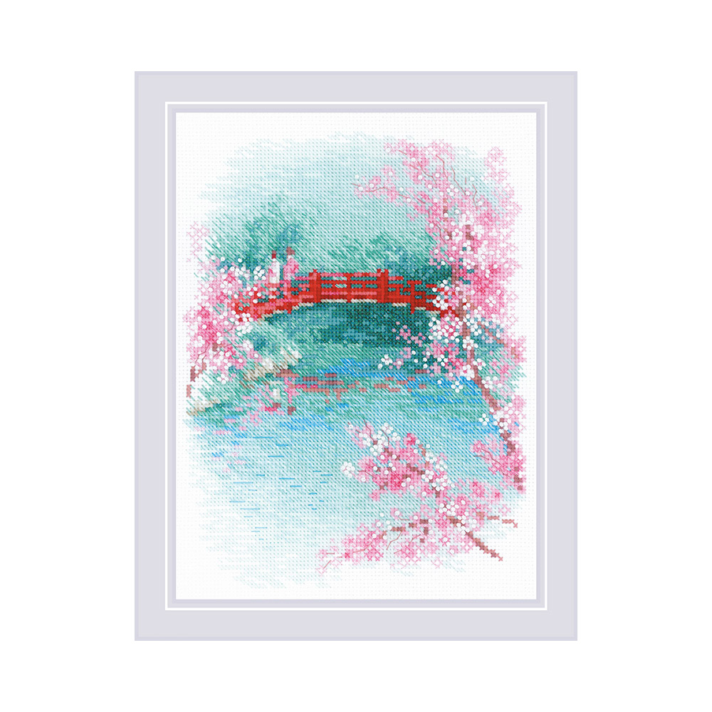 1745 Набор для вышивания Сакура. Мостик 24 х 18 см RIOLIS Сотвори Сама 