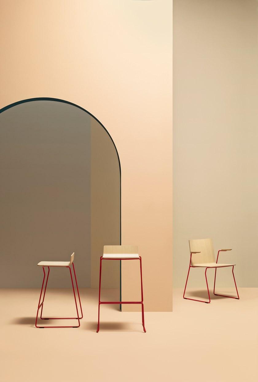 Pedrali Барный стул на санках с подставкой для ног Osaka metal 5717 - Вид №10